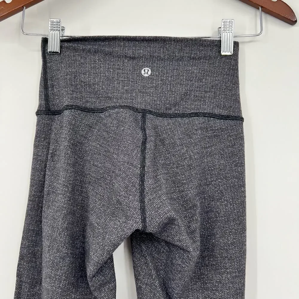 Lululemon Wunder Under High-Rise Tight Variegated Knit jacquard black size 2